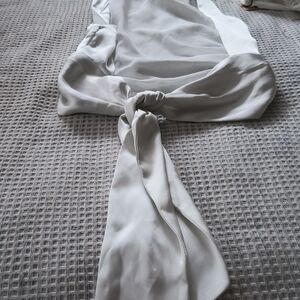 Zara White Tie-Front Top